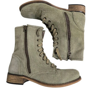 Mtng Original Olive Green Suede Combat Boots 9-9.5
